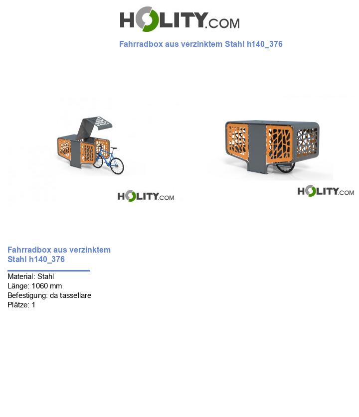 Fahrradbox aus verzinktem Stahl h140_376