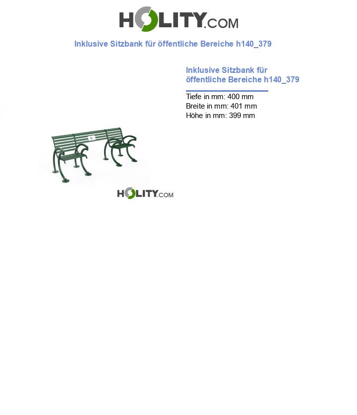 Inklusive Sitzbank für öffentliche Bereiche h140_379