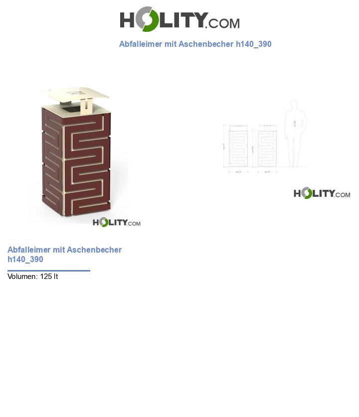 Abfalleimer mit Aschenbecher h140_390