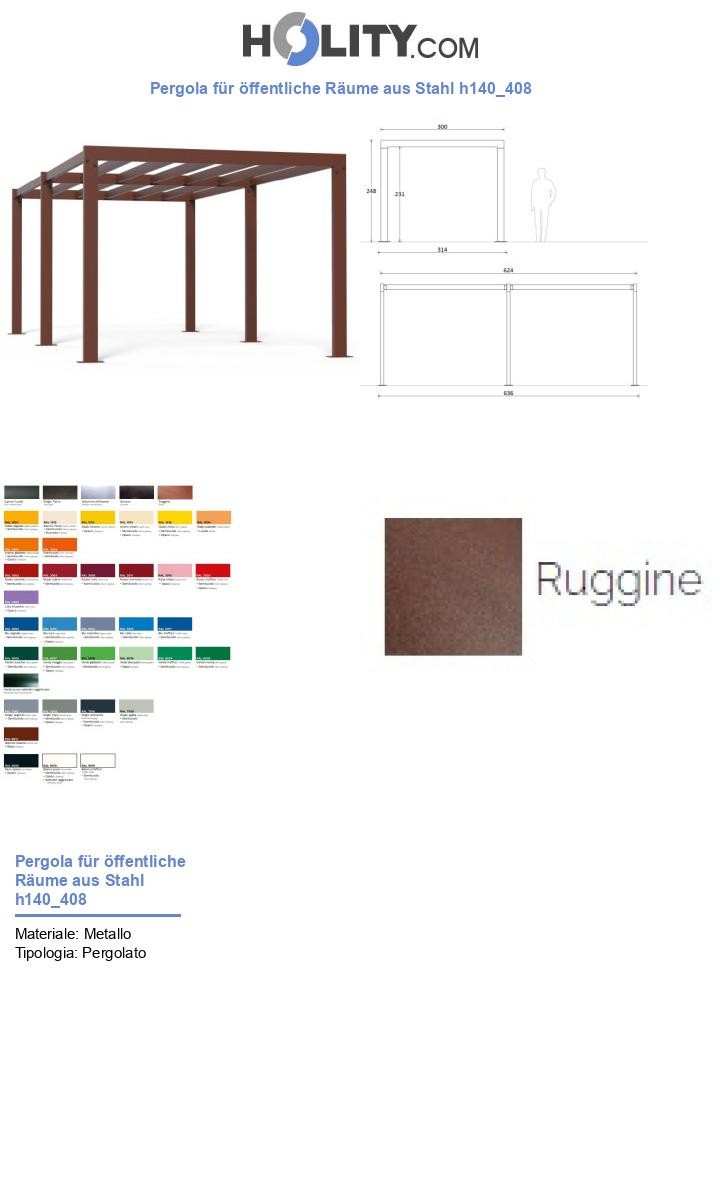 Pergola für öffentliche Räume aus Stahl h140_408