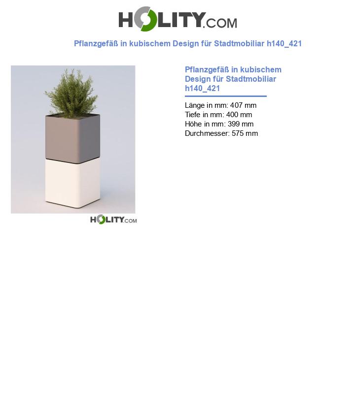 Pflanzgefäß in kubischem Design für Stadtmobiliar h140_421