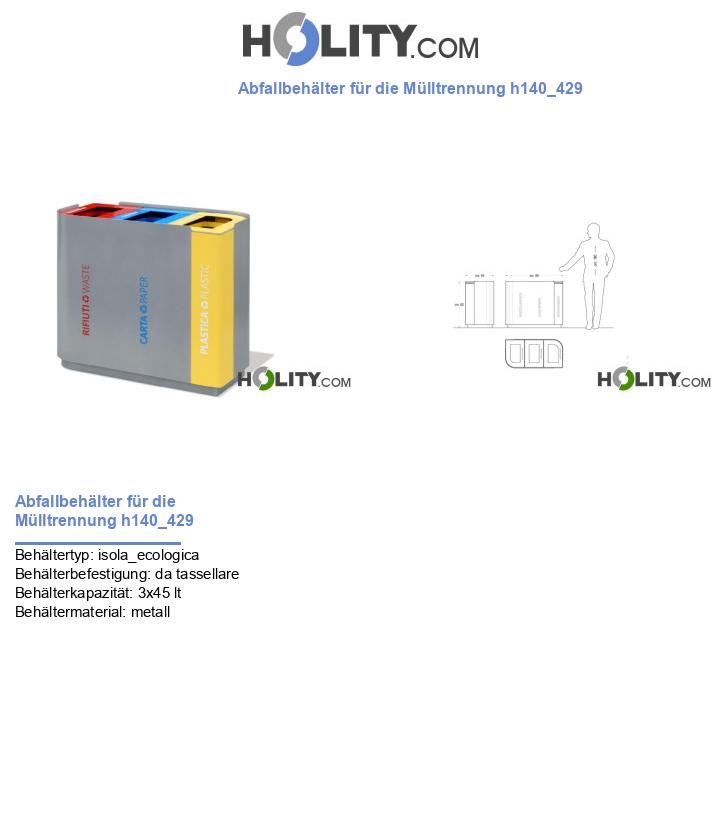 Abfallbehälter für die Mülltrennung h140_429