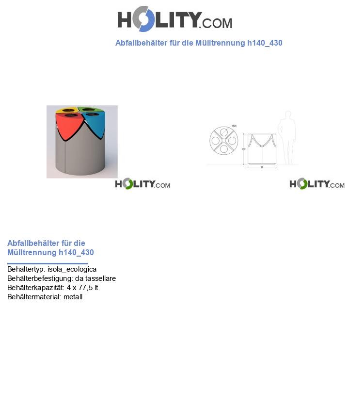 Abfallbehälter für die Mülltrennung h140_430