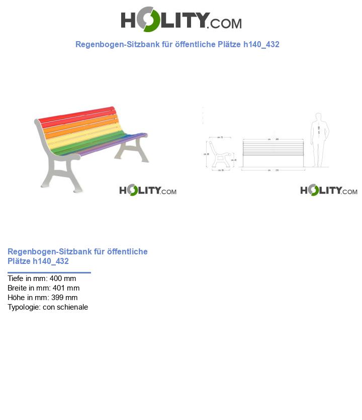 Regenbogen-Sitzbank für öffentliche Plätze h140_432