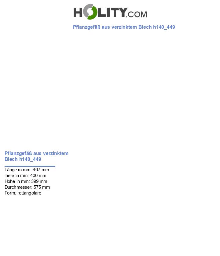 Pflanzgefäß aus verzinktem Blech h140_449