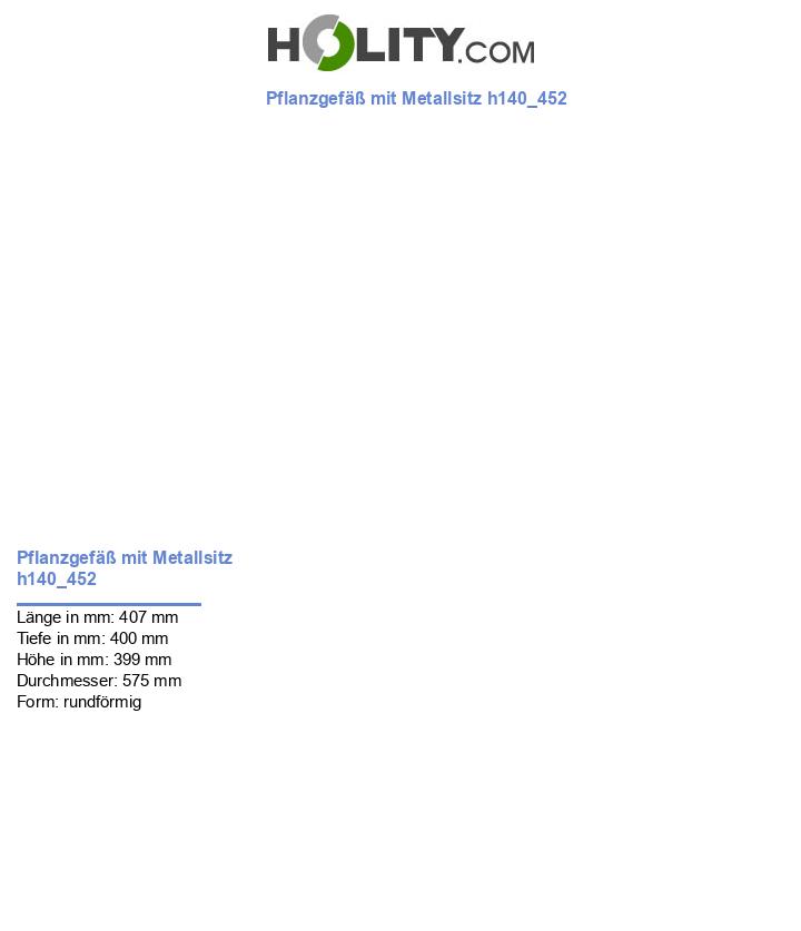 Pflanzgefäß mit Metallsitz h140_452