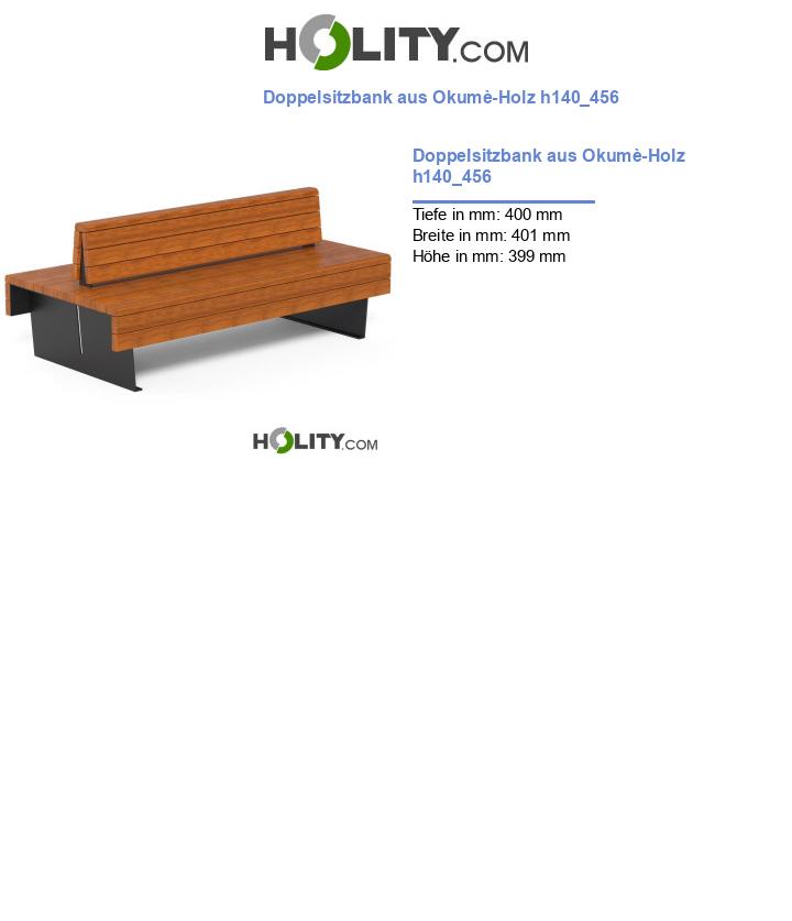 Doppelsitzbank aus Okumè-Holz h140_456