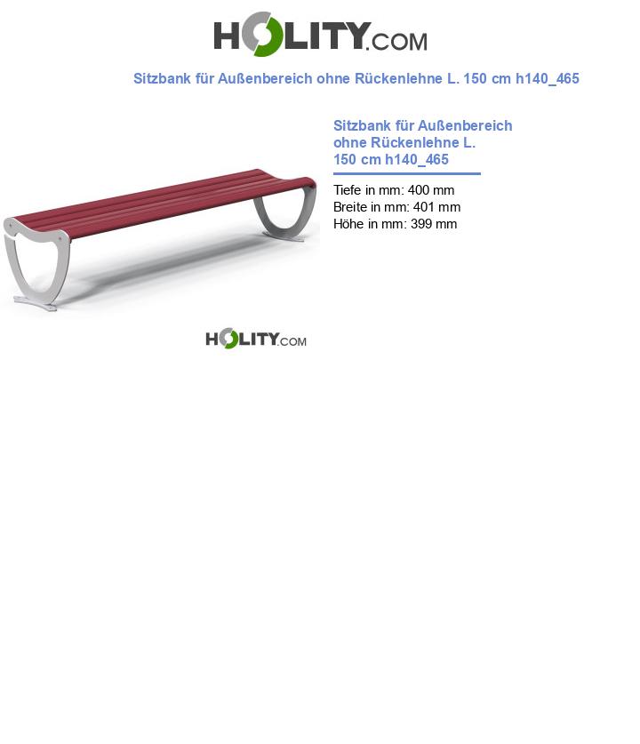 Sitzbank für Außenbereich ohne Rückenlehne L. 150 cm h140_465