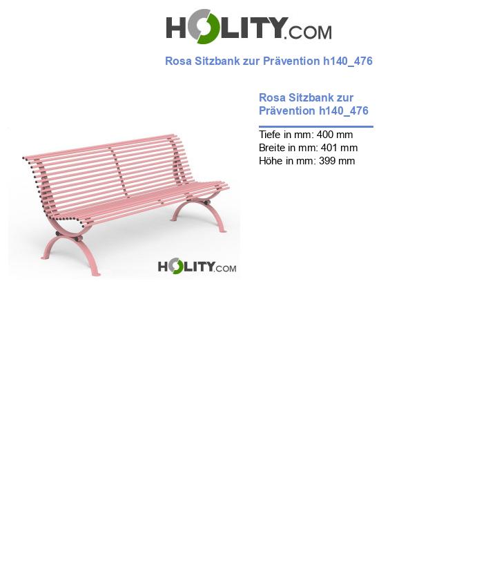 Rosa Sitzbank zur Prävention h140_476