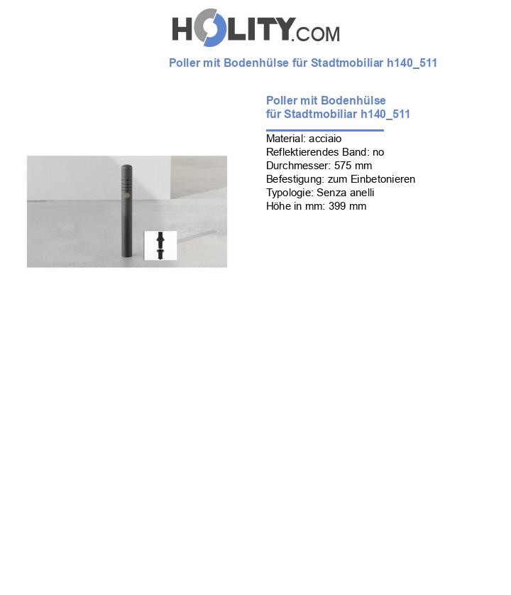 Poller mit Bodenhülse für Stadtmobiliar h140_511