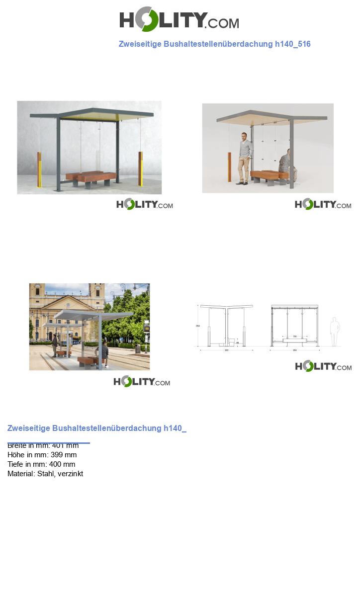 Zweiseitige Bushaltestellenüberdachung h140_516