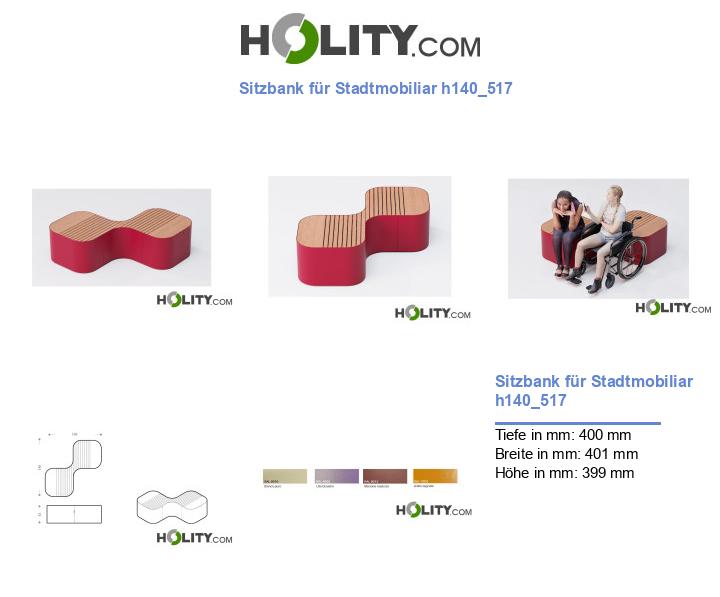 Sitzbank für Stadtmobiliar h140_517