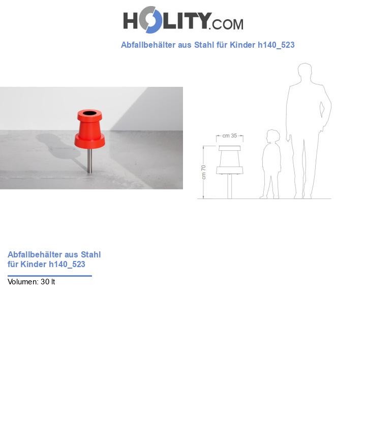 Abfallbehälter aus Stahl für Kinder h140_523