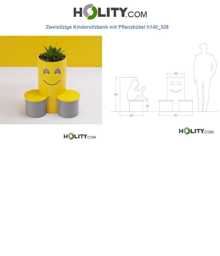 Zweisitzige Kindersitzbank mit Pflanzkübel h140_528