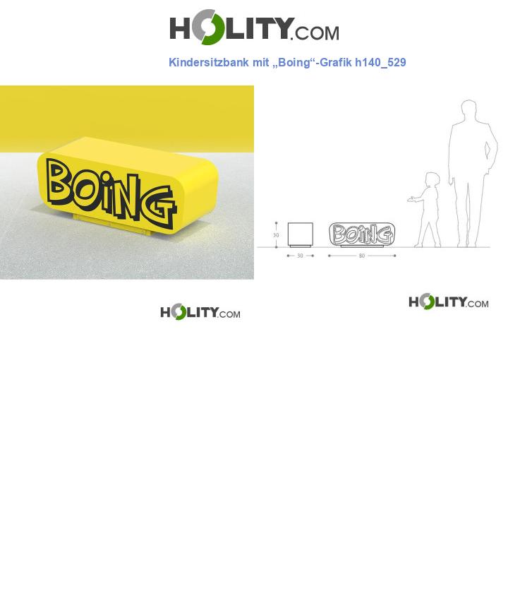 Kindersitzbank mit „Boing“-Grafik h140_529