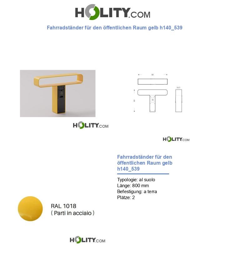 Fahrradständer für den öffentlichen Raum gelb h140_539