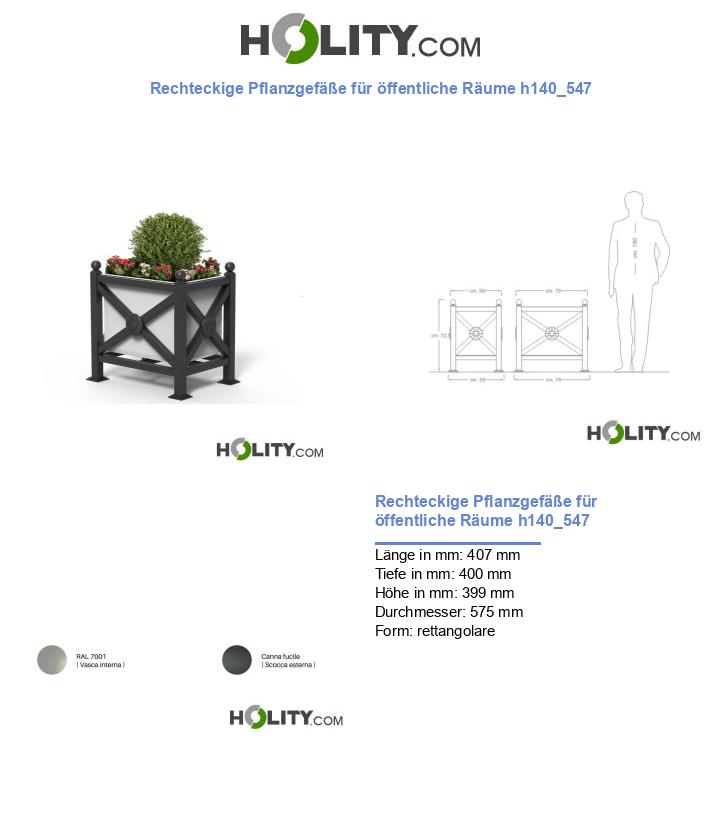 Rechteckige Pflanzgefäße für öffentliche Räume h140_547