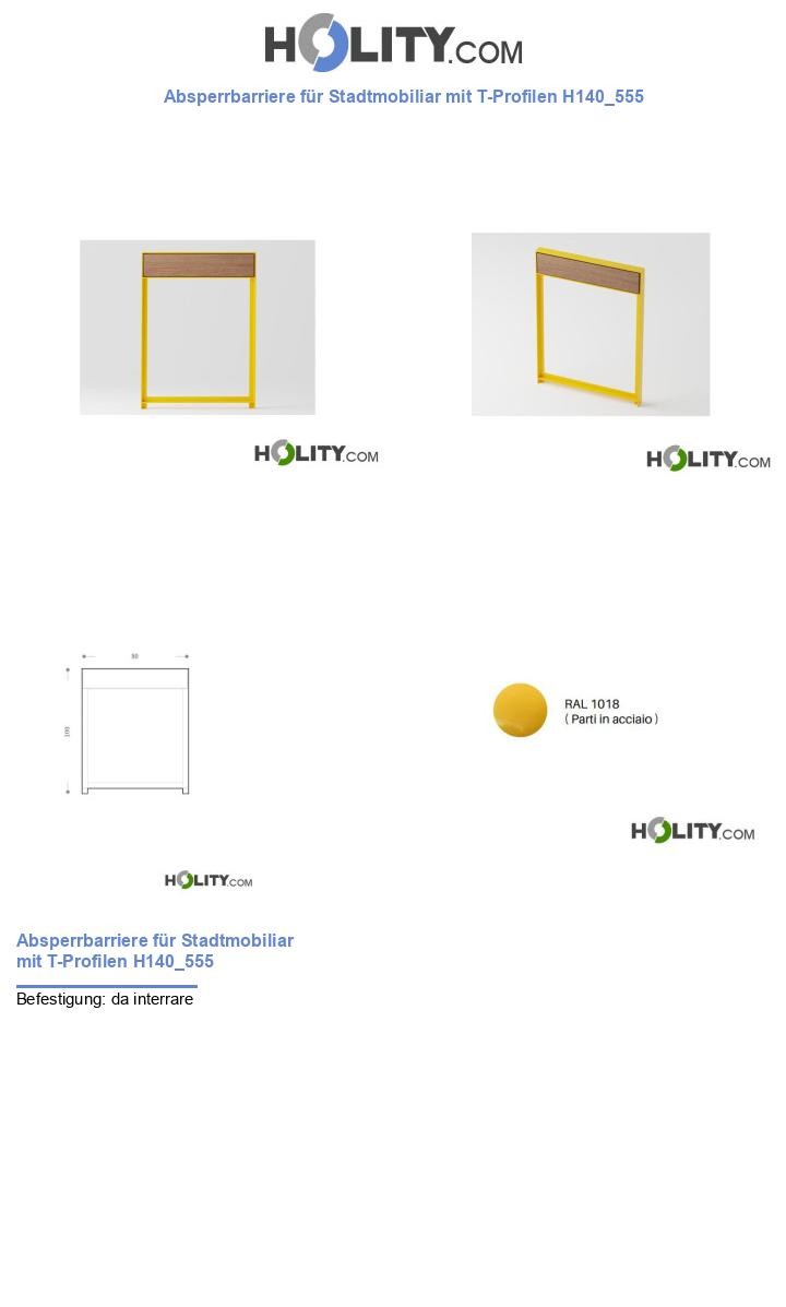 Absperrbarriere für Stadtmobiliar mit T-Profilen H140_555