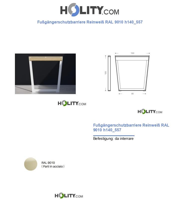 Fußgängerschutzbarriere Reinweiß RAL 9010 h140_557