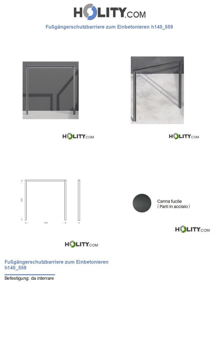 Fußgängerschutzbarriere zum Einbetonieren h140_559