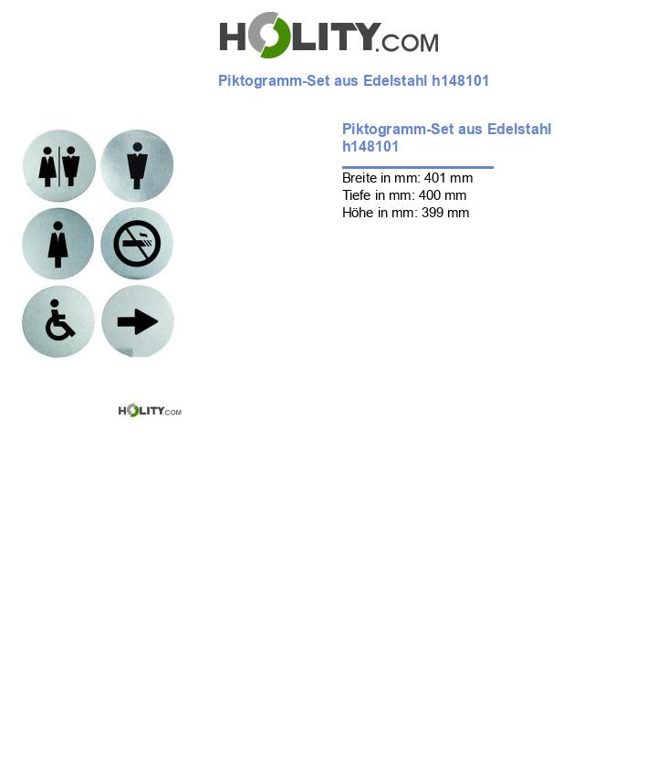 Piktogramm-Set aus Edelstahl h148101
