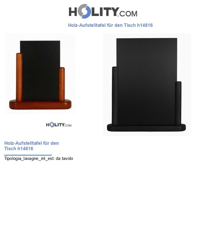 Holz-Aufstelltafel für den Tisch h14816
