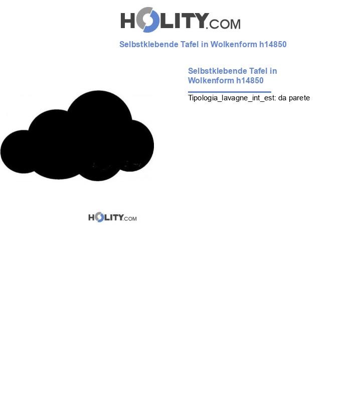 Selbstklebende Tafel in Wolkenform h14850