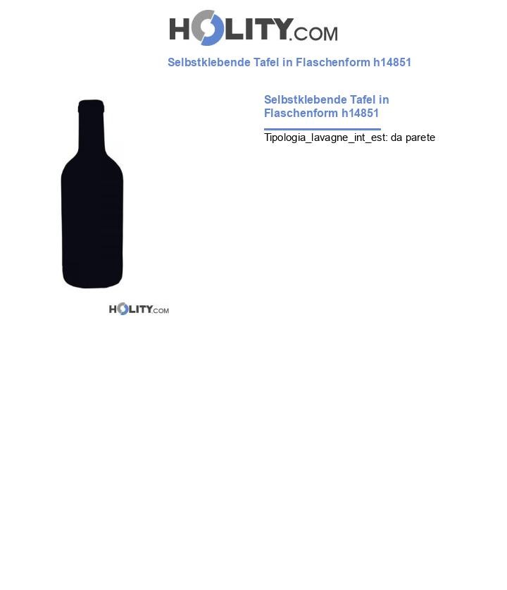 Selbstklebende Tafel in Flaschenform h14851