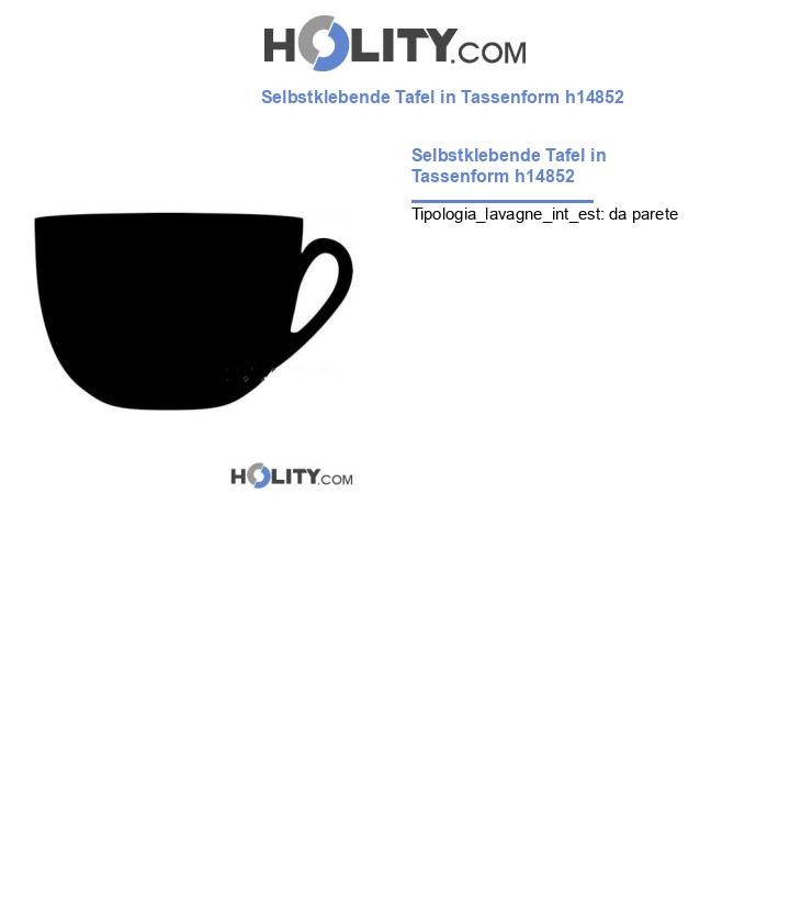 Selbstklebende Tafel in Tassenform h14852