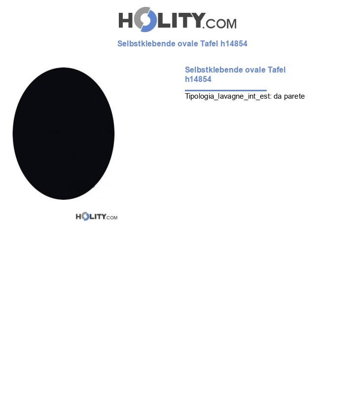 Selbstklebende ovale Tafel h14854