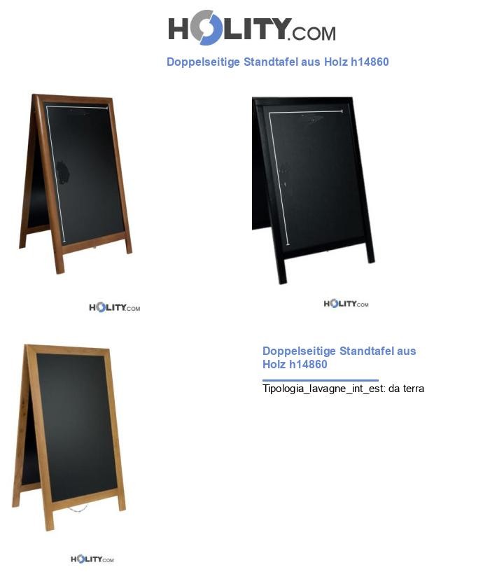 Doppelseitige Standtafel aus Holz h14860