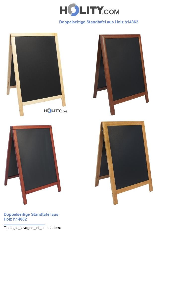Doppelseitige Standtafel aus Holz h14862