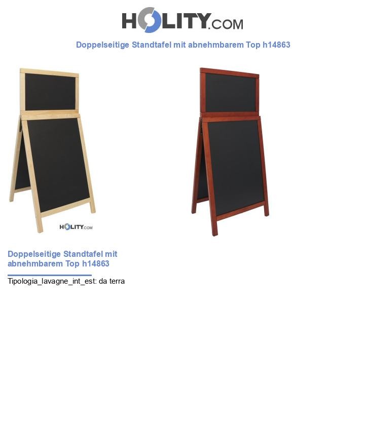 Doppelseitige Standtafel mit abnehmbarem Top h14863