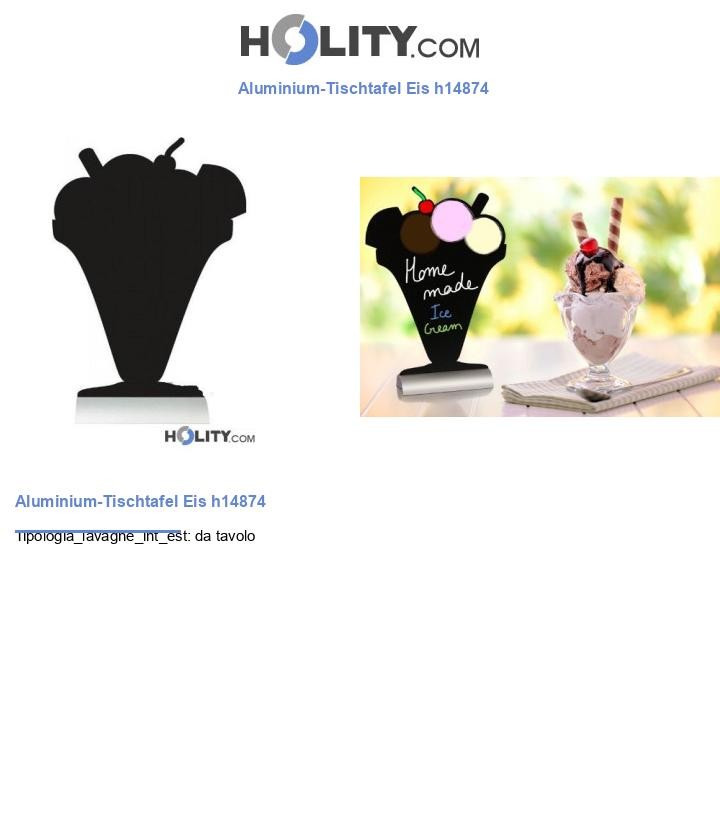 Aluminium-Tischtafel Eis h14874
