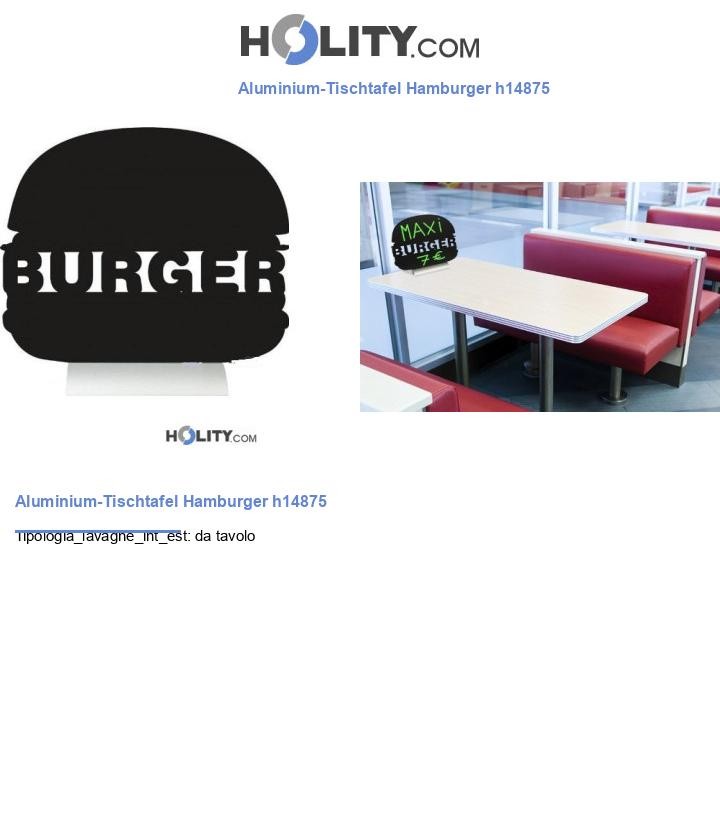 Aluminium-Tischtafel Hamburger h14875