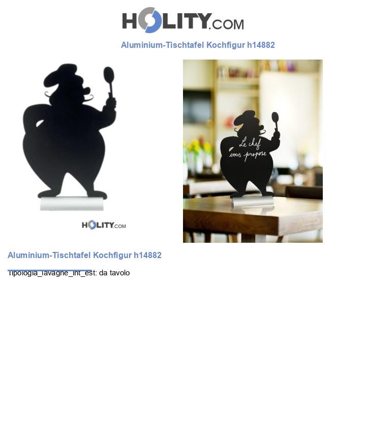Aluminium-Tischtafel Kochfigur h14882