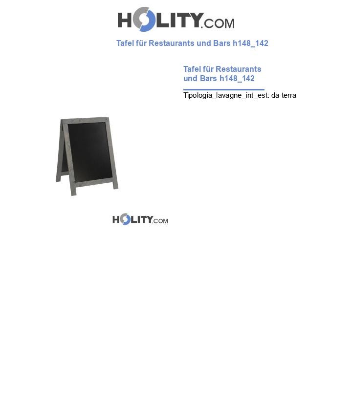 Tafel für Restaurants und Bars h148_142
