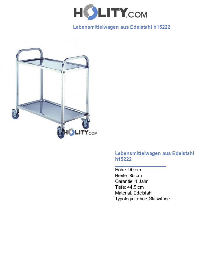 Lebensmittelwagen aus Edelstahl h15222