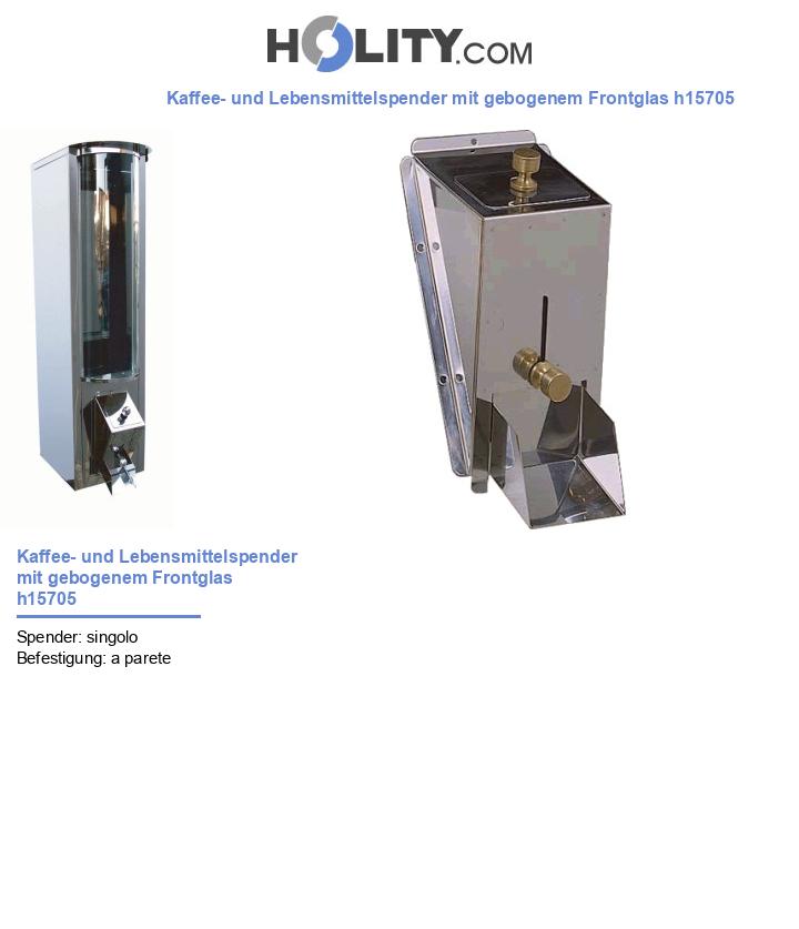 Kaffee- und Lebensmittelspender mit gebogenem Frontglas h15705