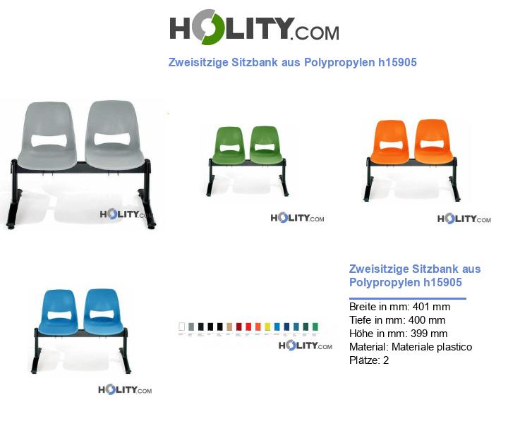 Zweisitzige Sitzbank aus Polypropylen h15905