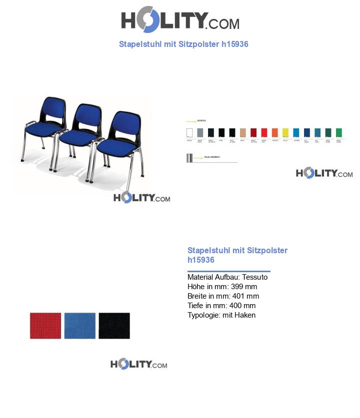 Stapelstuhl mit Sitzpolster h15936
