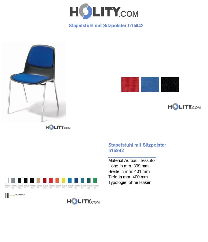 Stapelstuhl mit Sitzpolster h15942