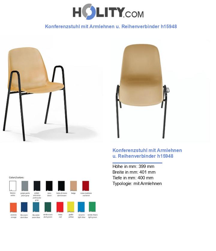 Konferenzstuhl mit Armlehnen u. Reihenverbinder h15948