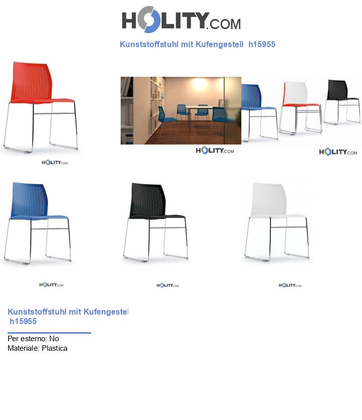 Kunststoffstuhl mit Kufengestell  h15955