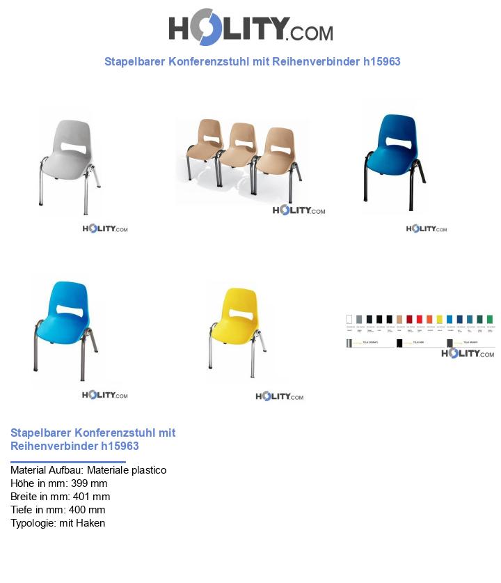 Stapelbarer Konferenzstuhl mit Reihenverbinder h15963