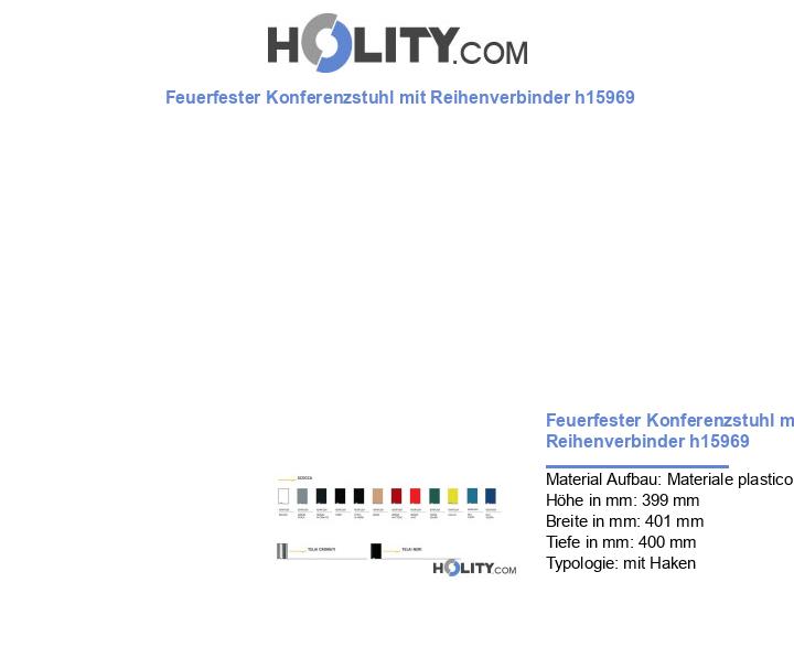 Feuerfester Konferenzstuhl mit Reihenverbinder h15969