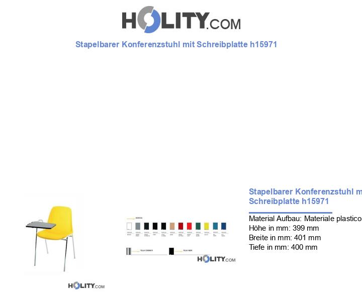 Stapelbarer Konferenzstuhl mit Schreibplatte h15971