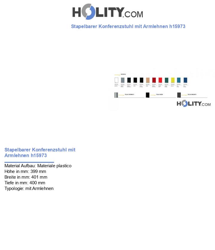 Stapelbarer Konferenzstuhl mit Armlehnen h15973