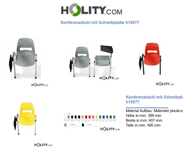 Konferenzstuhl mit Schreibplatte h15977