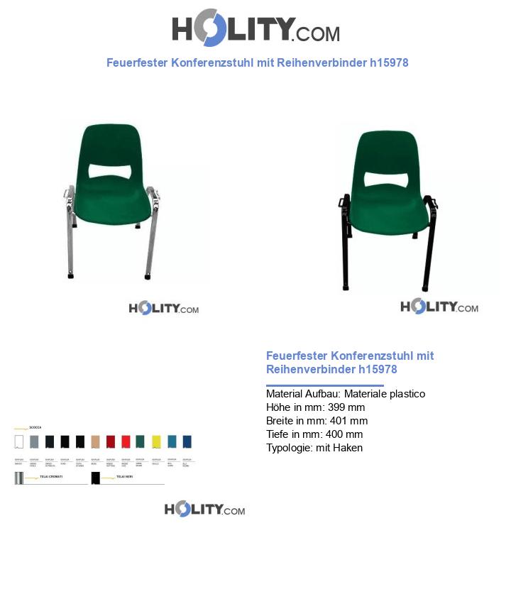 Feuerfester Konferenzstuhl mit Reihenverbinder h15978